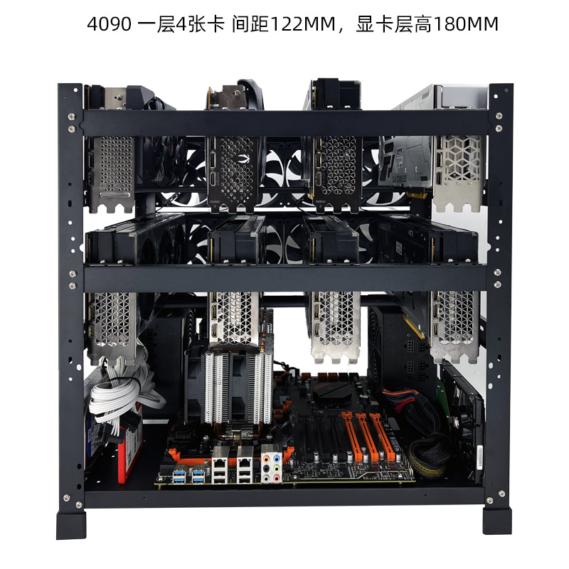 Gpu Mining Rig Frame 8 Gpu - แร็ค GPU แบบเปิด วางซ้อนกันได้ ขนาด 6